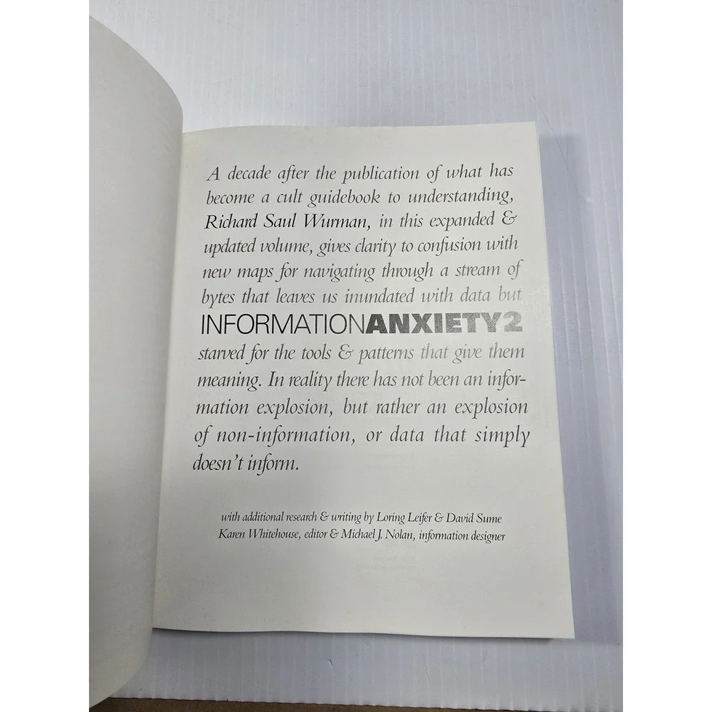 Information Anxiety 2 by Richard‎ Saul Wurman (2000, Trade Paperback)